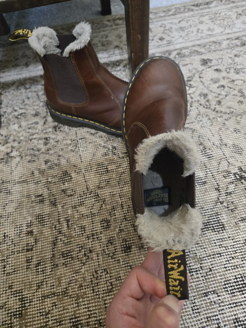 Doc Martens Brown Leather Fleece-Lined Chelsea Boots